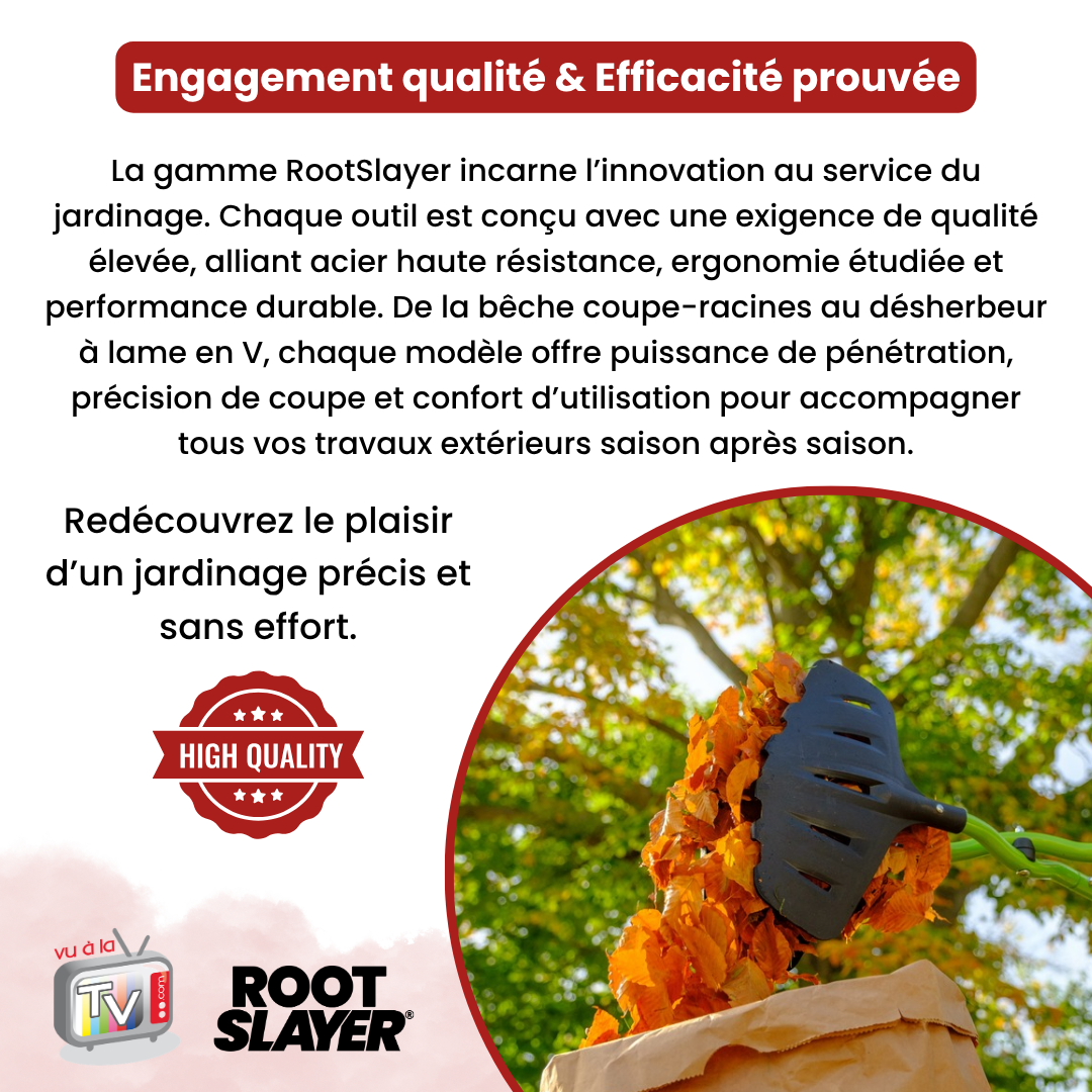 RootSlayer XXL Leaf Rake with Telescopic Handle