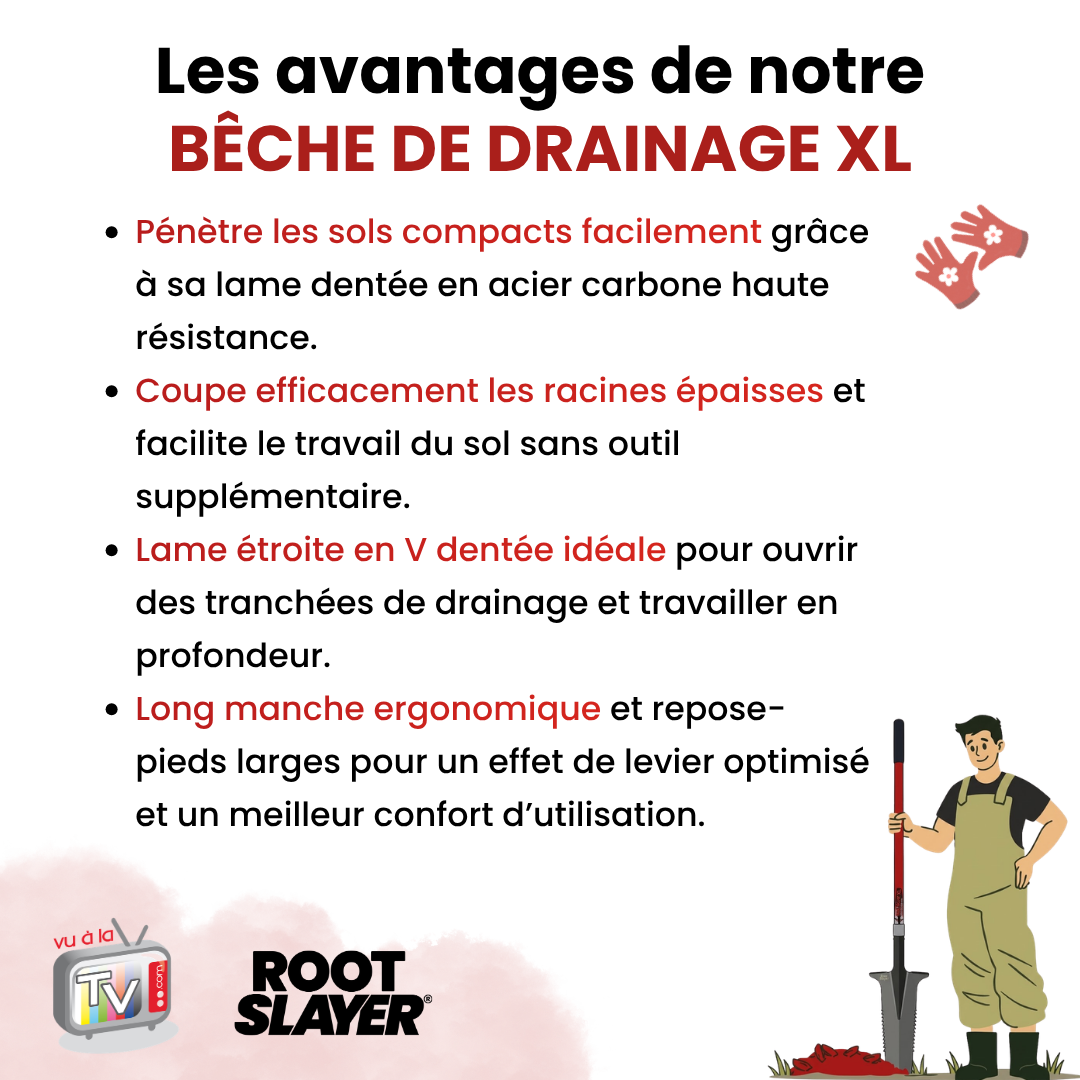 Rootslayer XL Handled Drainage Spade